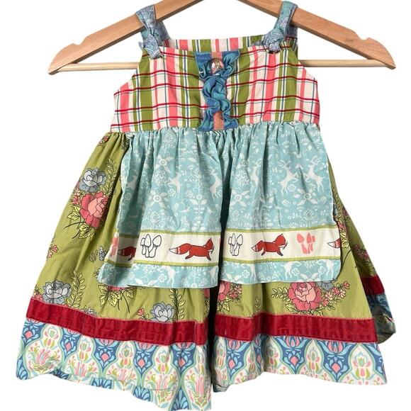 Matilda Jane Size 2 Girl Sun Dress Apron Fox Holiday - Picture 1 of 5